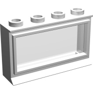 Lego okno 1x4x2 se sklem, bílá (453bc01 WHITE)